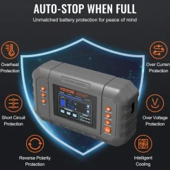 VEVOR Smart Battery Charger, 35-Amp, Lithium LiFePO4 Lead-Acid (AGM / Gel / SLA) Car Battery Charger with LCD Display, Trickle Charger Maintainer Desulfator for Boat Motorcycle Lawn Mower Deep Cycle