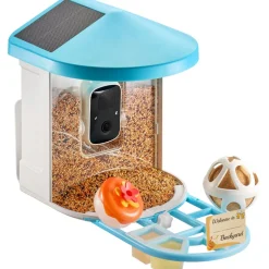VEVOR Smart Bird Feeder with Camera, 2K HD AI Identify 10000+ Bird Species, Solar-Powered Bird Watching Camera with Auto Capture & Instant Notify, Wireless Outdoor Gift for Bird Lover (2 Solar Panels)