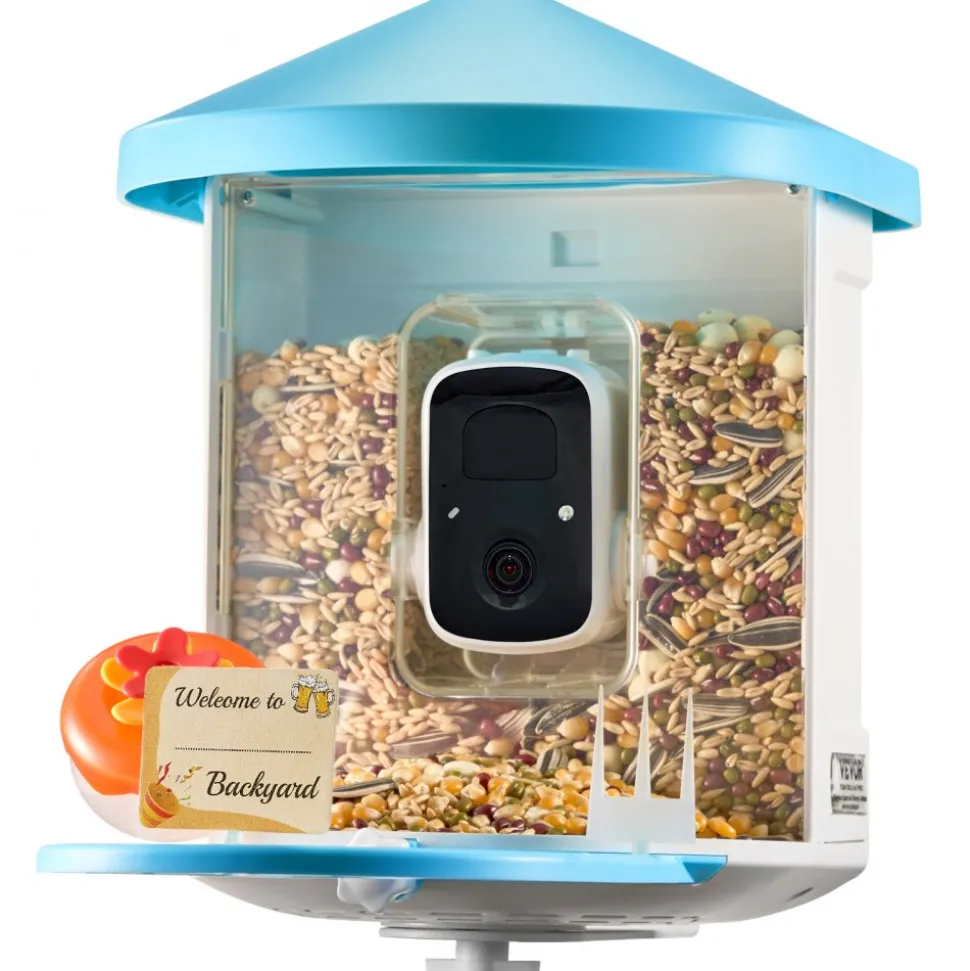 VEVOR Smart Bird Feeder with Camera, 2K HD AI Identify 10,000+ Bird Species, Solar-Powered Bird Watching Camera with Auto Capture & Instant Notify, Wireless Outdoor Ideal Gift for Bird Lovers (Green)