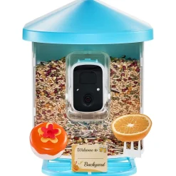 VEVOR Smart Bird Feeder with Camera, 2K HD AI Identify 10,000+ Bird Species, Solar-Powered Bird Watching Camera with Auto Capture & Instant Notify, Wireless Outdoor Ideal Gift for Bird Lovers (Green)