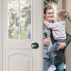 VEVOR Smart Door Knob, Biometric Door Lock Bluetooth Smart Lock, Fingerprint Smart Lock with APP Control, Easy Installation Door Lock, for Home Bedrooms, Cloakroom, Hotels, Apartments Offices, Black