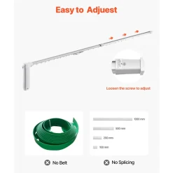 VEVOR Smart Electric Curtain Track, 71-118 inch Adjustable Length, Motorized Rod with Remote, Ceiling and Wall Mount, Automated Curtain Track System Compatible with Alexa, Google Home, App Control