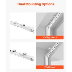 VEVOR Smart Electric Curtain Track, 71-118 inch Adjustable Length, Motorized Rod with Remote, Ceiling and Wall Mount, Automated Curtain Track System Compatible with Alexa, Google Home, App Control