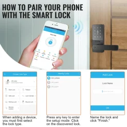 VEVOR Smart Lock, 5-in-1 Smart Door Knob, Fingerprint Deadbolt with App Control, Bluetooth Smart Lock, Keyless Entry Door Lock with Handle, Biometric Door Lock, Keypad Digital Door Lock for Front Door