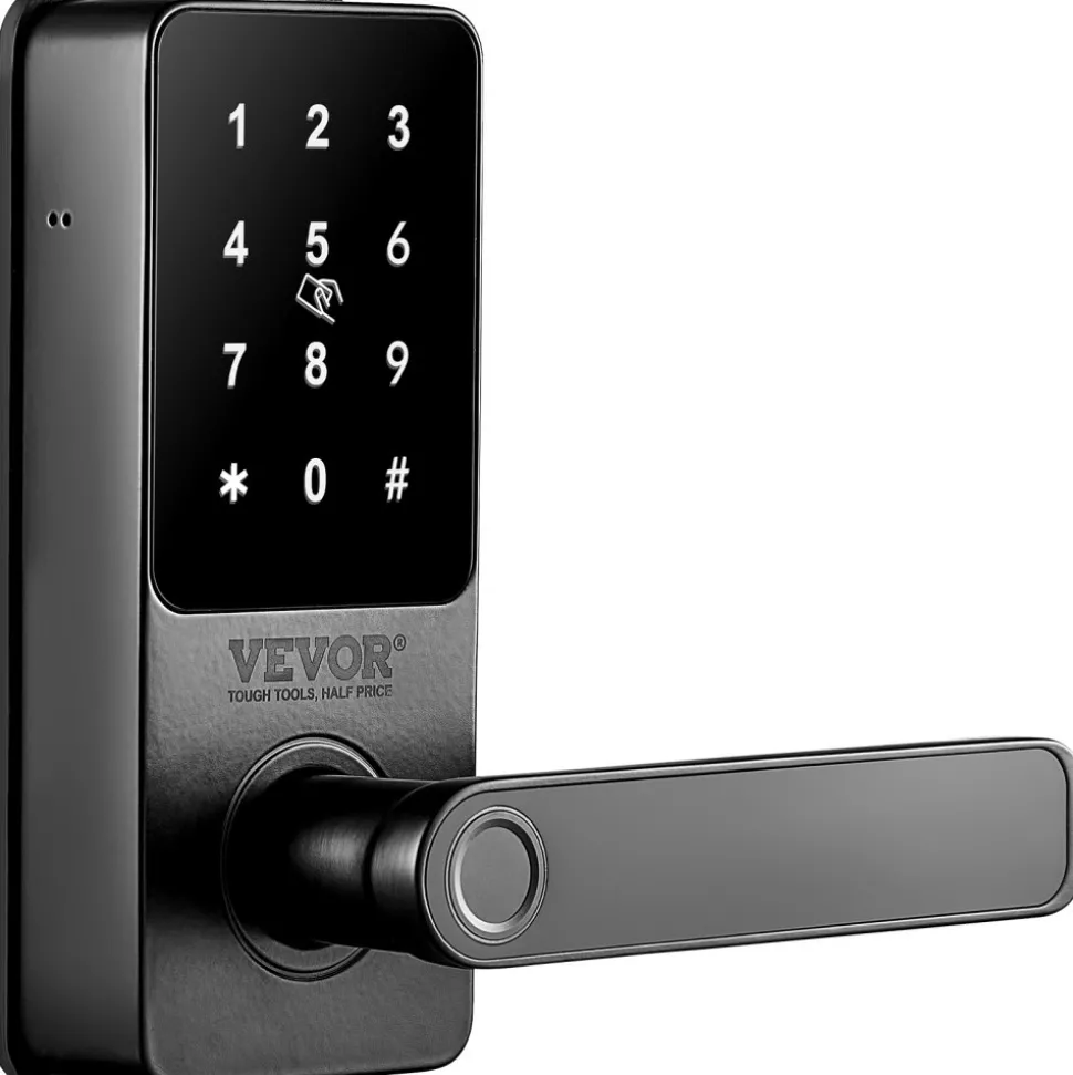 VEVOR Smart Lock, 5-in-1 Smart Door Knob, Fingerprint Deadbolt with App Control, Bluetooth Smart Lock, Keyless Entry Door Lock with Handle, Biometric Door Lock, Keypad Digital Door Lock for Front Door