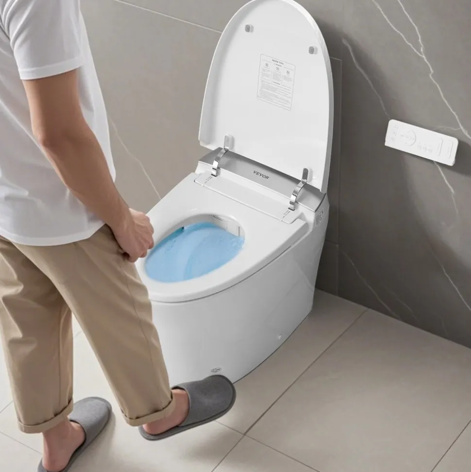 VEVOR Smart Toilet, Air Drying, Elongated Smart Toilet with Heated Seat, Clean Nozzle and Auto Freshening System, Easy Operated Toilet with Remote Control & LED Digital Display, Fits for Bathrooms