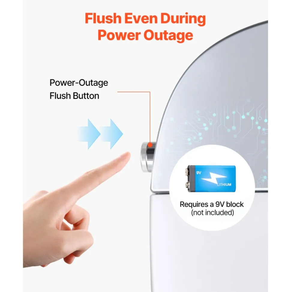 VEVOR Smart Toilet, Air Drying, Elongated Smart Toilet with Heated Seat, Clean Nozzle & Auto Freshening System, Auto Open/Close Toilet with Remote Control & LED Digital Display, Fits for Bathrooms