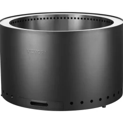 VEVOR Smokeless Fire Pit Stove Bonfire, H: 18 in x Dia: 28 in ,Wood Burning Fireplaces with Removable Ash Pan, SUS430 Stainless Steel inner Portable Outdoor Firepit,for Outdoor Patio Camping, Black