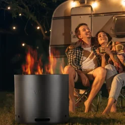 VEVOR Smokeless Fire Pit Stove Bonfire, H: 12.6 in x Dia: 15 in ,Wood Burning Fireplaces with Removable Ash Pan, SUS430 Stainless Steel inner Portable Outdoor Firepit, Ideal for Outdoor Patio Camping