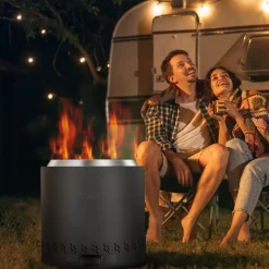 VEVOR Smokeless Fire Pit Stove Bonfire, H: 15.4 in x Dia: 15.7 in ,Wood Burning Fireplaces with Removable Ash Pan, SUS430 Stainless Steel Inner Portable Outdoor Firepit,for Outdoor Patio Camping