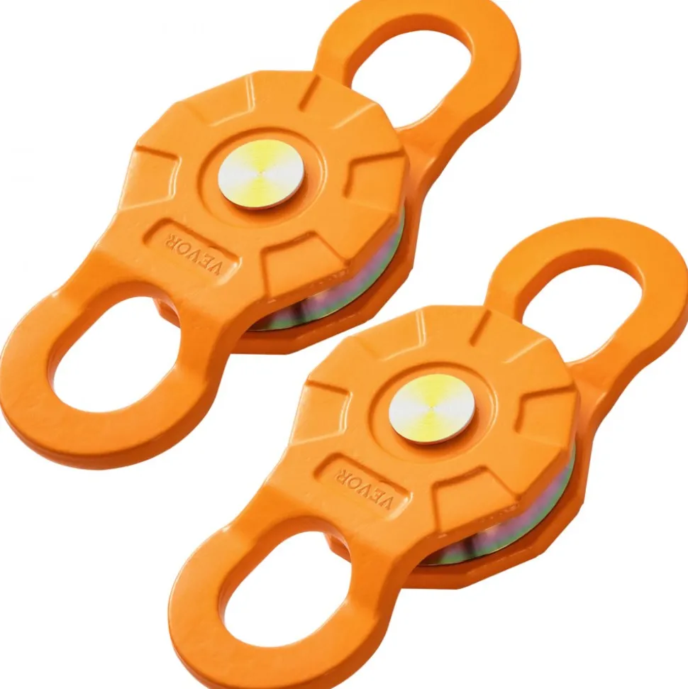 VEVOR Snatch Block, 11T/25,000 LBS Working Load Limit, Heavy Duty Winch Pulley for 0.55"/14 mm Synthetic Rope or Soft Shackles, Off-Road Recovery Accessories for Tractor, Truck, ATV & UTV, 2 Packs