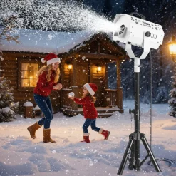 VEVOR Snow Machine, 1500W Fake Snow Maker with Adjustable Stand & Wireless Remote Control, High Output Snowflake Making Machine with 5L Tank for Christmas Party Stage Decor