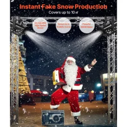 VEVOR Snow Machine, 800W Handheld/Hanging Snow Maker, Portable Wireless Remote Snowmaking machine with 1L Tank & Handle, Outdoor & Indoor Snowflake Maker for Christmas Party Stage Effect