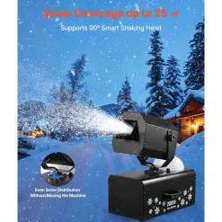 VEVOR Snow Machine, 2000W 90°Shaking Head Snow Maker by Wireless/Wired Remote Control, High Output Snowmaking Machine Coverage up to 25 ㎡ with 5L Tank for Christmas Wedding Parties