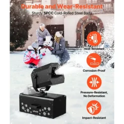 VEVOR Snow Machine, 2000W 90°Shaking Head Snow Maker by Wireless/Wired Remote Control, High Output Snowmaking Machine Coverage up to 25 ㎡ with 5L Tank for Christmas Wedding Parties