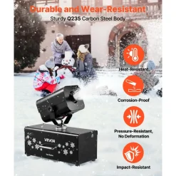 VEVOR Snow Machine, 1200W 90° Shaking Head Snow Maker with Wireless Remote Control, High Output Snowmaking Machine Coverage up to 12 ㎡ for Christmas Wedding Parties Stage Snowflake Effect