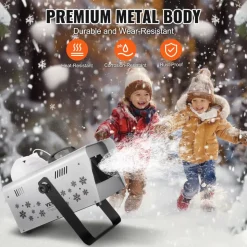 VEVOR Snow Machine, 1500W Snow Maker Machine with 2 Remotes Control and 5L Large Capacity Water Tank, High Output Snowflake Maker Stage Snow Effect for Christmas, Halloween, Wedding, DJ Parties