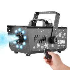 VEVOR Snow Machine, 800W Snow Making Machine with 8 LED RGB Lights and Remote Control, High Output Snowflake Maker Stage Snow Effect for Christmas, Halloween, Wedding, DJ Parties and Valentine's Day