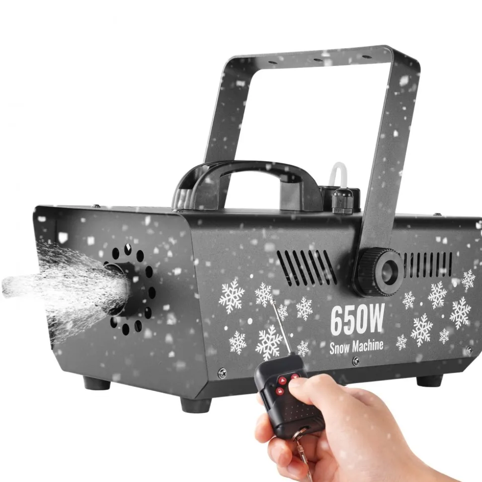 VEVOR Snow Machine, 650W Wireless Remote Control Snow Maker Machine with 1L Tank High Output Portable Premium Artificial Snowflake Machines for Christmas Holidays Parties Wedding Stage Effect