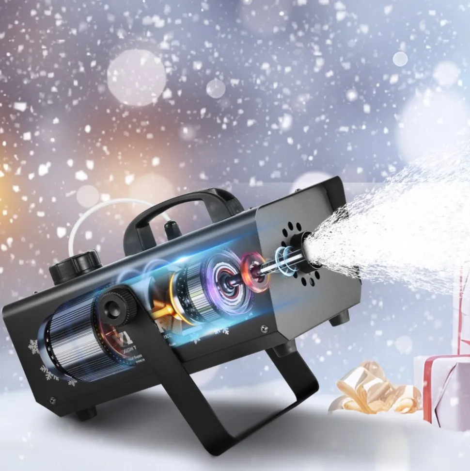 VEVOR Snow Machine, 650W Wireless Remote Control Snow Maker Machine with 1L Tank High Output Portable Premium Artificial Snowflake Machines for Christmas Holidays Parties Wedding Stage Effect