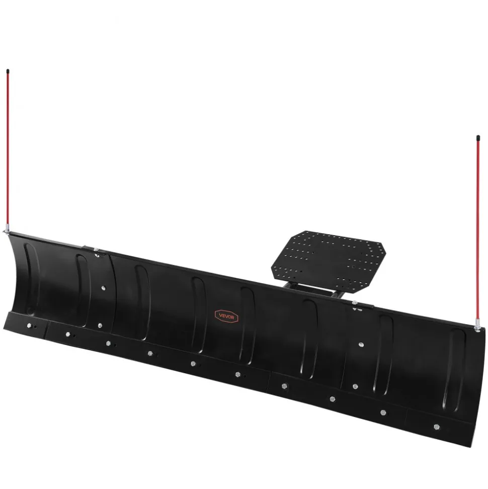 VEVOR Snow Plow Blade, 43 in/72 in Width Adjustable Snow Plow Kit, Easy to Detach, Universal Mount Plowing Attachment with Rubber Flaps, Heavy Duty Steel Blade, Compatible with Most UTV & ATV