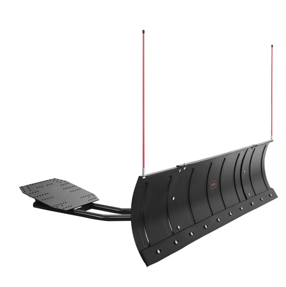 VEVOR Snow Plow Blade, 43 in/72 in Width Adjustable Snow Plow Kit, Easy to Detach, Universal Mount Plowing Attachment with Rubber Flaps, Heavy Duty Steel Blade, Compatible with Most UTV & ATV