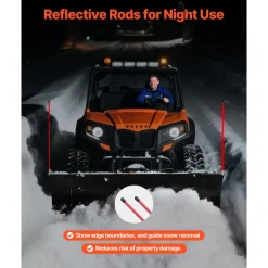 VEVOR Snow Plow Blade, 43 in/72 in Width Adjustable Snow Plow Kit, Easy to Detach, Universal Mount Plowing Attachment with Rubber Flaps, Heavy Duty Steel Blade, Compatible with Most UTV & ATV