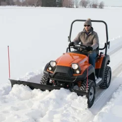 VEVOR Snow Plow Blade, 43 in/72 in Width Adjustable Snow Plow Kit, Easy to Detach, Universal Mount Plowing Attachment with Rubber Flaps, Heavy Duty Steel Blade, Compatible with Most UTV & ATV