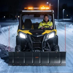VEVOR Snow Plow Kit 43 in/60 in Width Adjustable Universal Plow Attachment, for Most ATVs and UTVs, Height & Left-Right Adjustable, 3 Mount Options, Steel ATV Scrape Blade, Efficient Snows Clearing