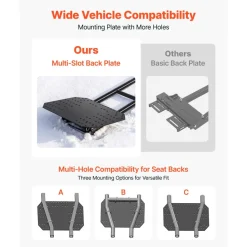 VEVOR Snow Plow Kit 43 in/60 in Width Adjustable Universal Plow Attachment, for Most ATVs and UTVs, Height & Left-Right Adjustable, 3 Mount Options, Steel ATV Scrape Blade, Efficient Snows Clearing