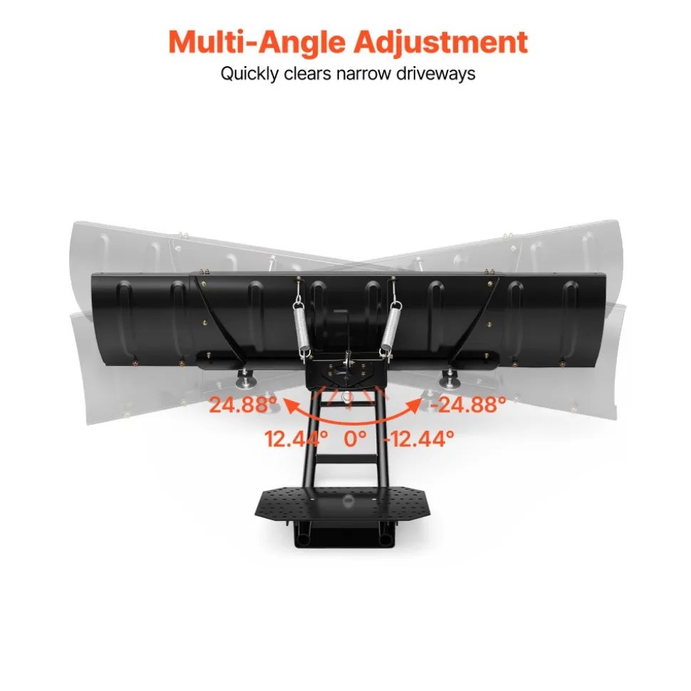 VEVOR Snow Plow Kit 43 in/72 in Width Adjustable Universal Plow Attachment, for Most ATVs and UTVs, Height & Left-Right Adjustable, 3 Mount Options, Steel ATV Scrape Blade, Efficient Snows Clearing