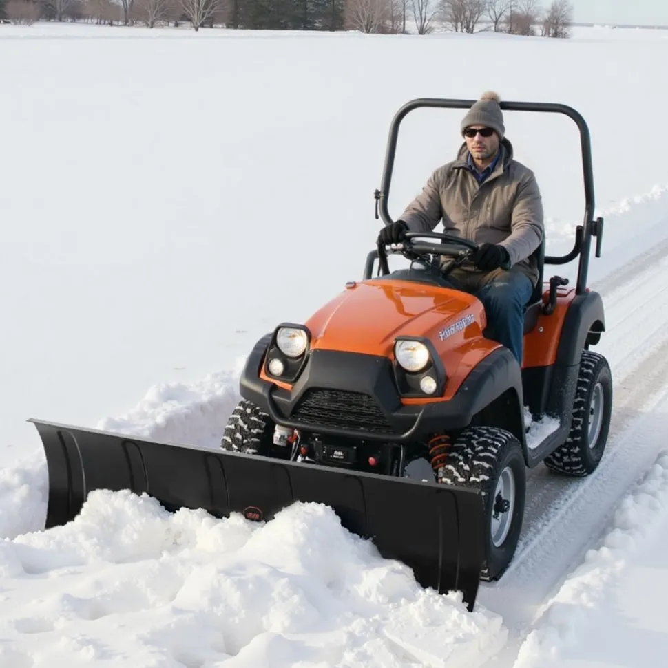 VEVOR Snow Plow Kit 48 in Universal Plow Attachment 3 Mount Options Black, for Most ATVs and UTVs, Height & Left-Right Adjustable, Quick to Detach, Steel ATV Scrape Blade, Efficient Snows Clearing