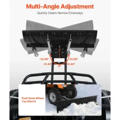 VEVOR Snow Plow Kit 48 in Universal Plow Attachment 3 Mount Options Black, for Most ATVs and UTVs, Height & Left-Right Adjustable, Quick to Detach, Steel ATV Scrape Blade, Efficient Snows Clearing