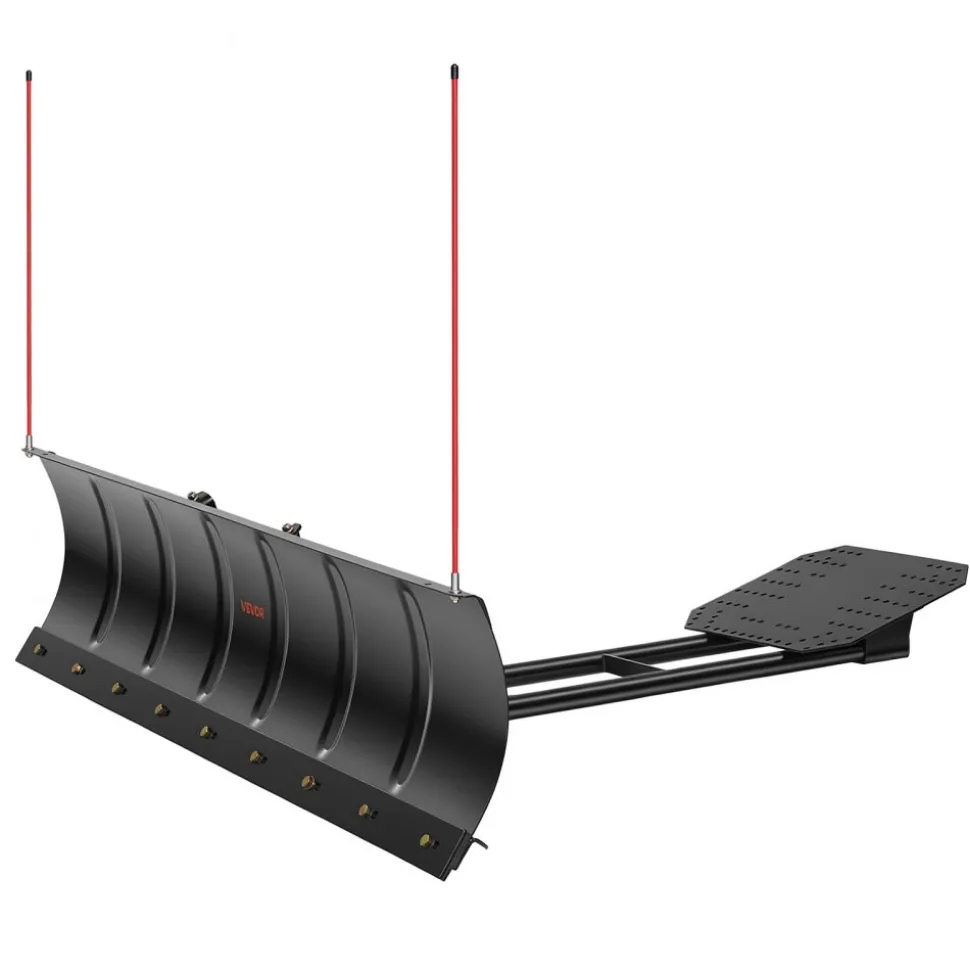 VEVOR Snow Plow Kit 60 in Universal Plow Attachment 3 Mount Options Black, for Most ATVs and UTVs, Height & Left-Right Adjustable, Quick to Detach, Steel ATV Scrape Blade, Efficient Snows Clearing