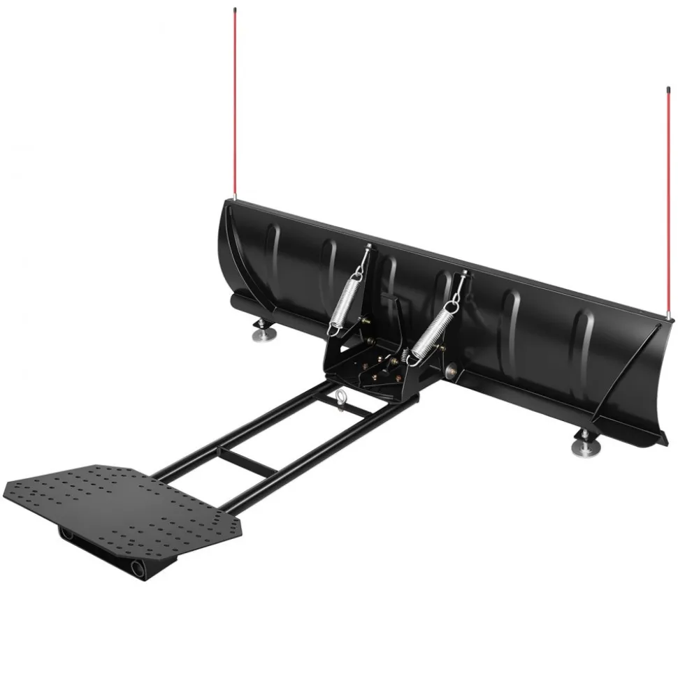 VEVOR Snow Plow Kit 60 in Universal Plow Attachment 3 Mount Options Black, for Most ATVs and UTVs, Height & Left-Right Adjustable, Quick to Detach, Steel ATV Scrape Blade, Efficient Snows Clearing