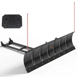 VEVOR Snow Plow Kit 60 in Universal Plow Attachment 3 Mount Options Black, for Most ATVs and UTVs, Height & Left-Right Adjustable, Quick to Detach, Steel ATV Scrape Blade, Efficient Snows Clearing