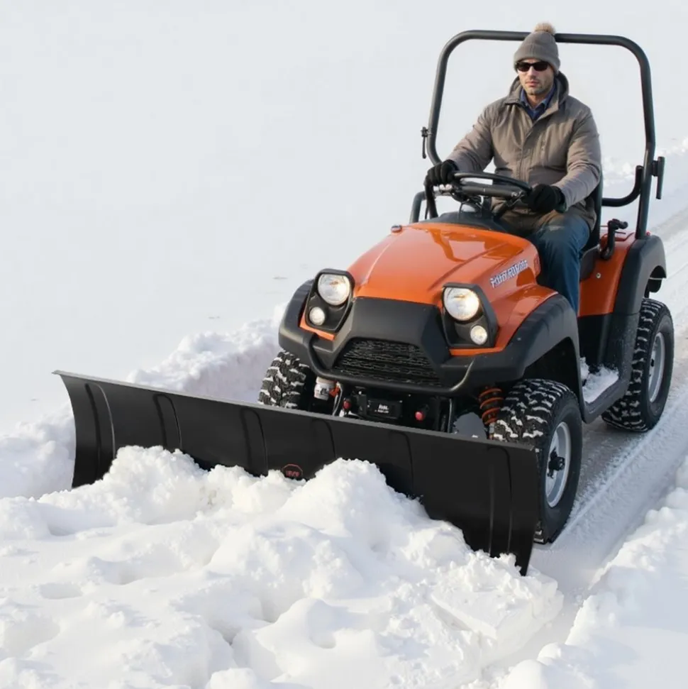 VEVOR Snow Plow Kit, 60in Universal Snow Plow Attachment, Height & Left-Right Adjustable, Quick To Detach, Steel ATV Scrape Blade, 3 Mount Options, Efficient Snows Clearing, for Most ATVs & UTVs