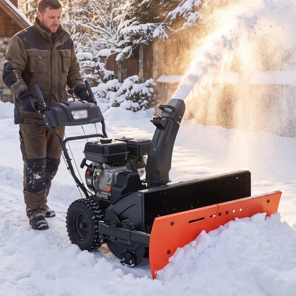 VEVOR Snow Plow Kit 22 to 32 in Width Adjustable Universal Plow Attachment, for Most Snowblowers, Dual-Mode Operation, Quick to Detach, Foldable Steel Scrape Blade, Efficient Snows Clearing, Black