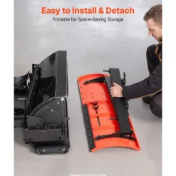 VEVOR Snow Plow Kit 22 to 32 in Width Adjustable Universal Plow Attachment, for Most Snowblowers, Dual-Mode Operation, Quick to Detach, Foldable Steel Scrape Blade, Efficient Snows Clearing, Black