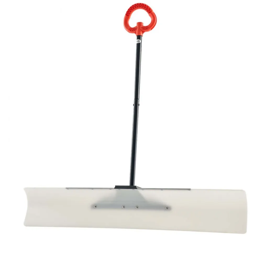 VEVOR Snow Pusher Shovel, 48 in Outdoor Snowplow Shovel with Ergonomic Grip, HDPE Plastic Blade, Winter Shovels with Segmented Handle, Metal Edged Strip, Portable Snow Removal Tool for Driveway Garden