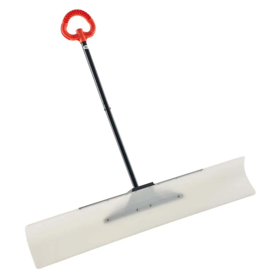 VEVOR Snow Pusher Shovel, 48 in Outdoor Snowplow Shovel with Ergonomic Grip, HDPE Plastic Blade, Winter Shovels with Segmented Handle, Metal Edged Strip, Portable Snow Removal Tool for Driveway Garden