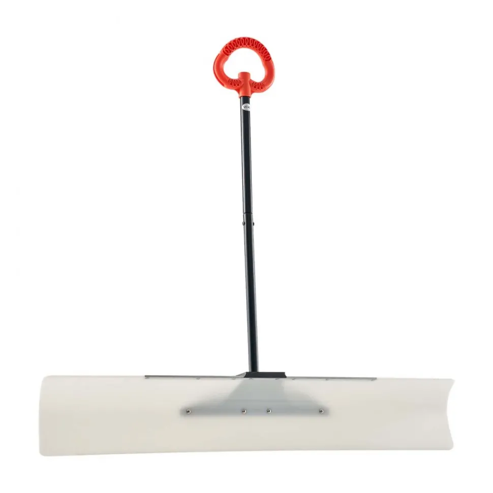 VEVOR Snow Pusher Shovel, 48 in Outdoor Snowplow Shovel with Ergonomic Grip, HDPE Plastic Blade, Winter Shovels with Segmented Handle, Metal Edged Strip, Portable Snow Removal Tool for Driveway Garden