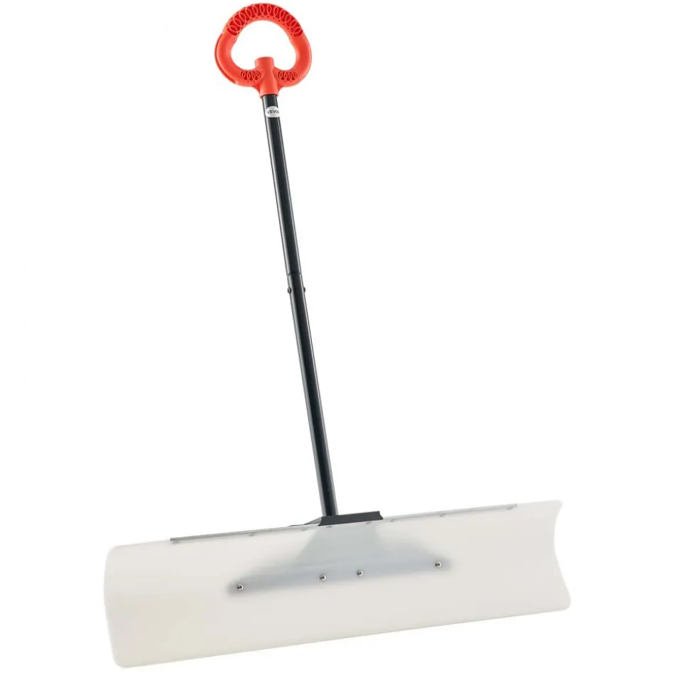 VEVOR Snow Pusher Shovel, 36 in Outdoor Snowplow Shovel with Ergonomic Grip, HDPE Plastic Blade, Winter Shovels with Segmented Handle, Metal Edged Strip, Portable Snow Removal Tool for Driveway Garden