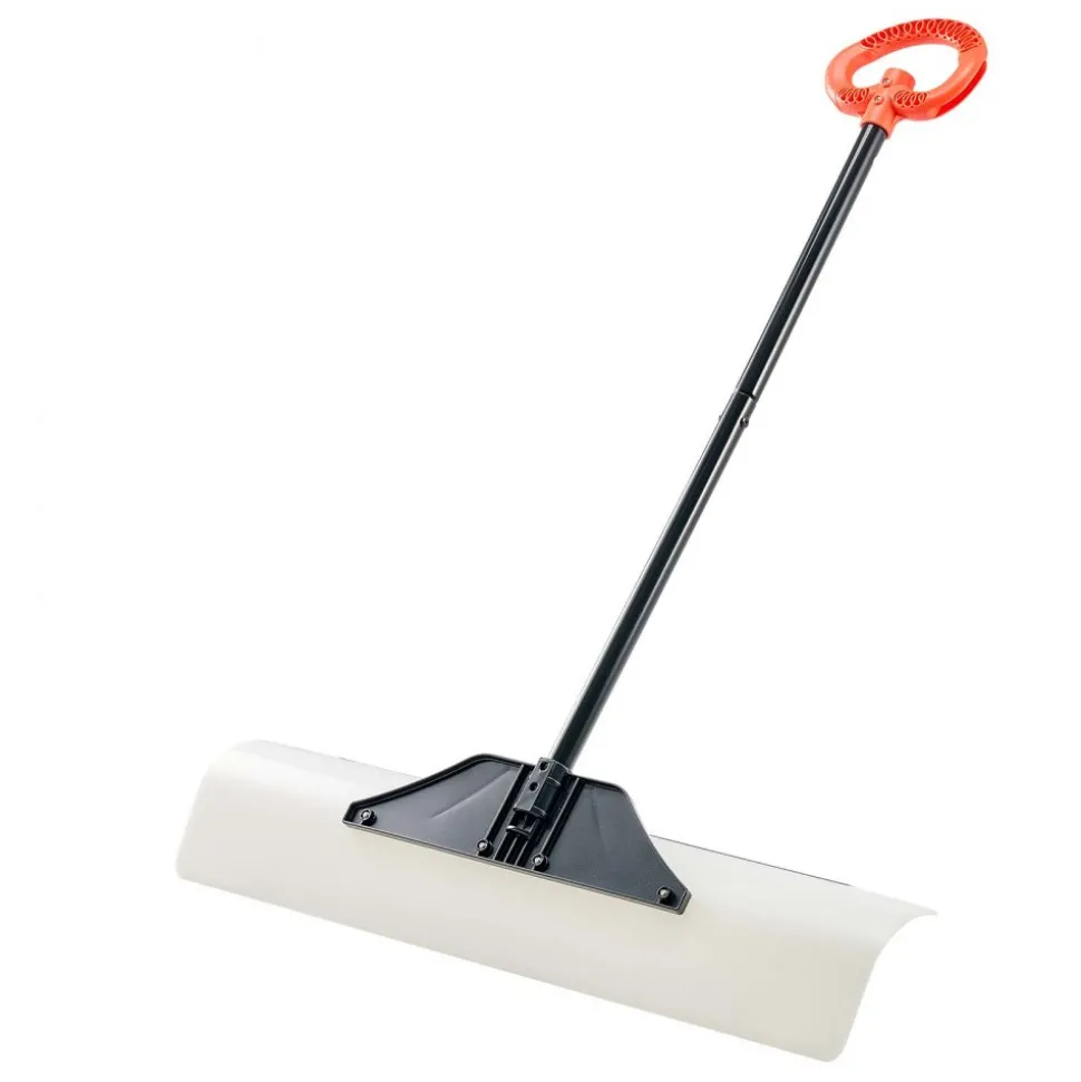 VEVOR Snow Pusher Shovel, 36 in Outdoor Snowplow Shovel with Ergonomic Grip, HDPE Plastic Blade, Winter Shovels with Segmented Handle, Metal Edged Strip, Portable Snow Removal Tool for Driveway Garden