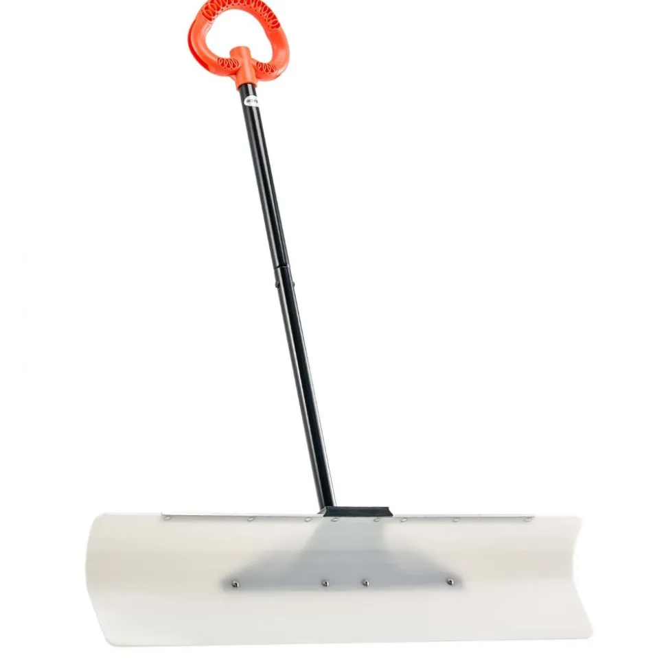 VEVOR Snow Pusher Shovel, 36 in Outdoor Snowplow Shovel with Ergonomic Grip, HDPE Plastic Blade, Winter Shovels with Segmented Handle, Metal Edged Strip, Portable Snow Removal Tool for Driveway Garden