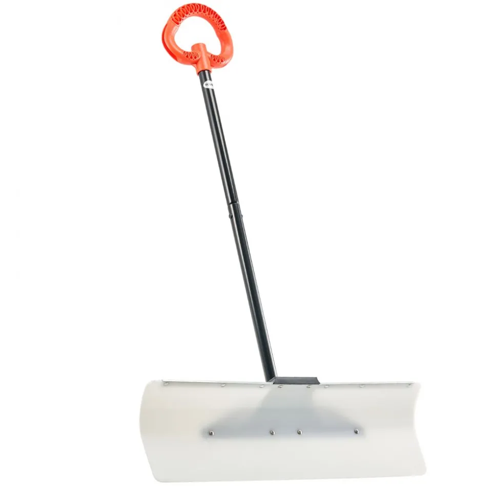 VEVOR Snow Pusher Shovel, 30 in Outdoor Snowplow Shovel with Ergonomic Grip, HDPE Plastic Blade, Winter Shovels with Segmented Handle, Metal Edged Strip, Portable Snow Removal Tool for Driveway Garden