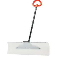 VEVOR Snow Pusher Shovel, 30 in Outdoor Snowplow Shovel with Ergonomic Grip, HDPE Plastic Blade, Winter Shovels with Segmented Handle, Metal Edged Strip, Portable Snow Removal Tool for Driveway Garden