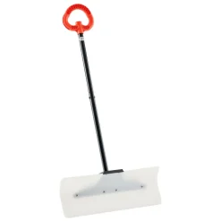 VEVOR Snow Pusher Shovel, 24 in Wide Outdoor Snowplow Shovel with Ergonomic Grip, HDPE Plastic Blade, Winter Shovels with Segmented Handle, Portable Snow Removal Tool for Driveway Garden Camping