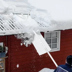 VEVOR Snow Roof Rake, 30ft Reach Aluminium Roof Shovel with Slide Cloth, Premium 19