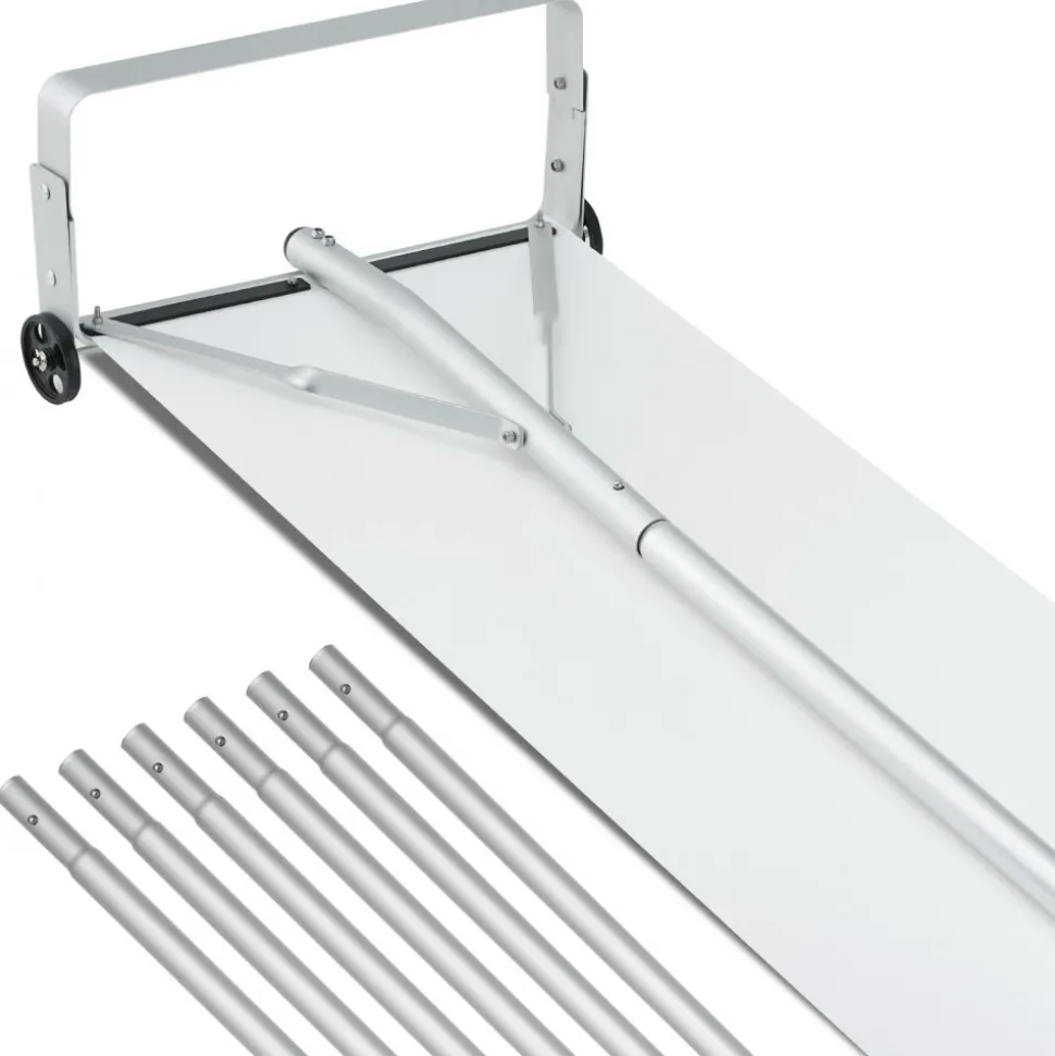 VEVOR Snow Roof Rake, 30ft Reach Aluminium Roof Shovel with Slide Cloth, Premium 19" Blade Snow Removal Tool, Safe on Roof with Roll Wheels, Anti-Slip Handle, Use for House Roof, Car Snow, Wet Leaves